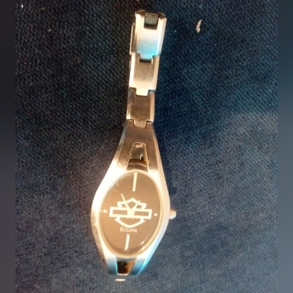 Authentic Bulova Women's Silver and Black Watch, Great Quality